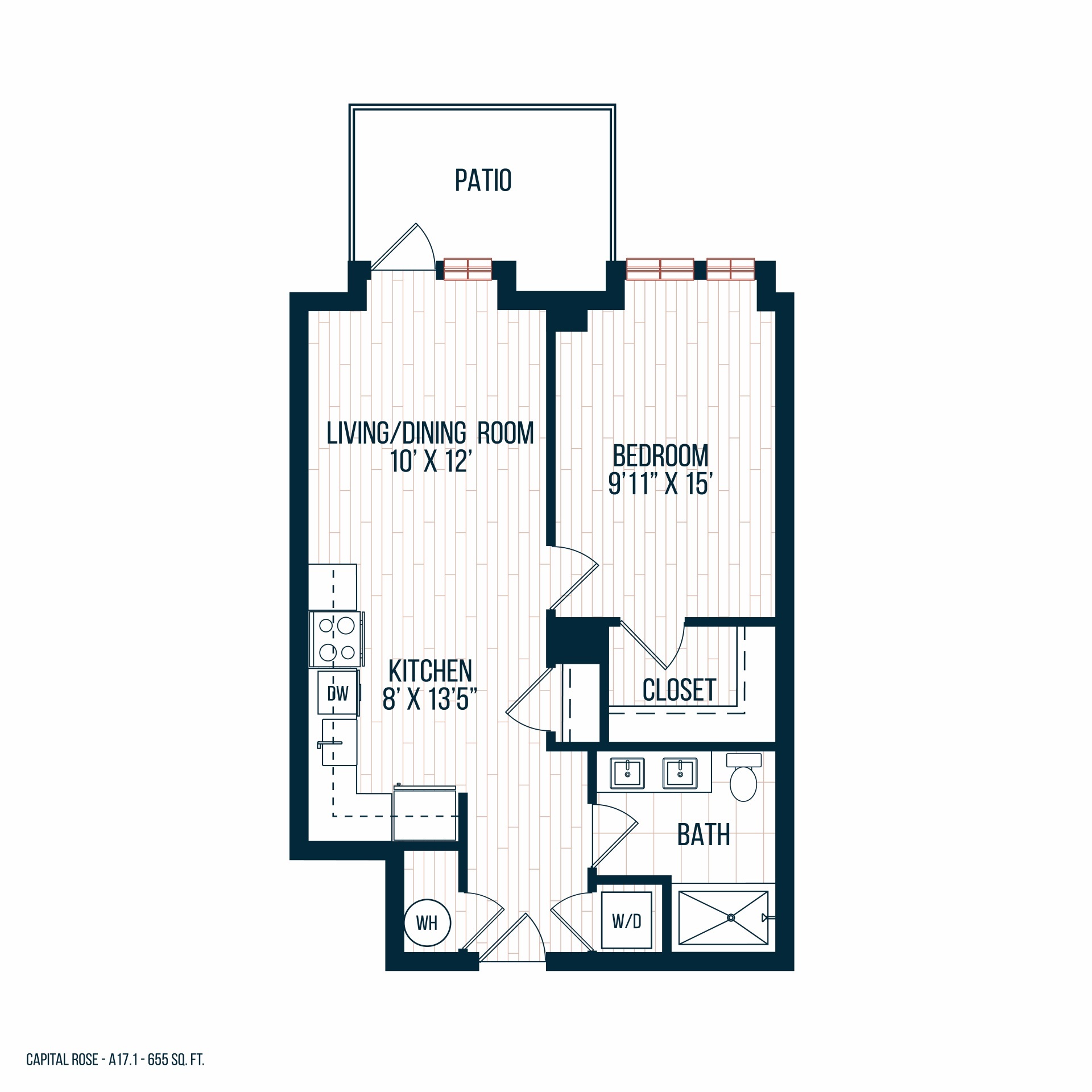 Capitol Rose Luxury Apartments in Washington, DC A17 A Floor Plan